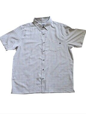 Marmot XL Blue Gray Plaid Performance Button Up Shirt Extra Large